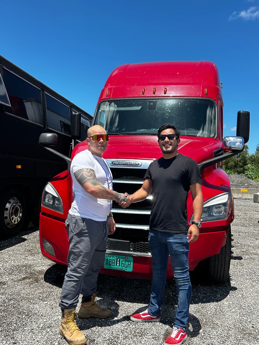 Yamil Morales MorPro CEO completing owner operator truck handoff ceremony