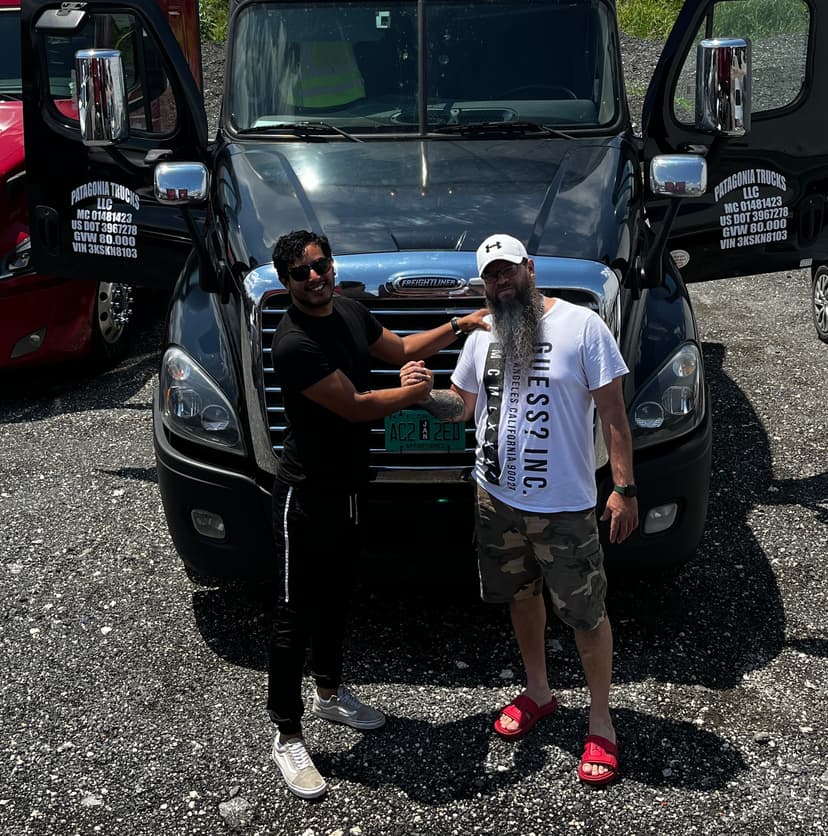Yamil Morales MorPro fleet owner delivering truck to Patagonia Trucks LLC partner